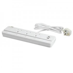 Power socket-outlet extension-surge protection + 2 USB Ports 3 Gangs-13A