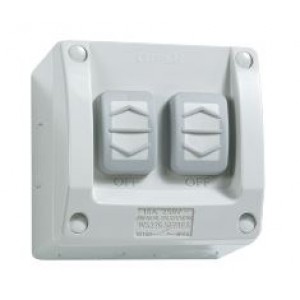 15A 250V 2 Gang 1/2 Way Surface Switch