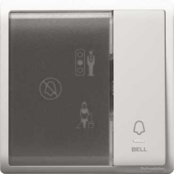 1 Gang Bell Switch with Illuminated 'Privacy', 'Please Clean Up' & 'Please Wait' Symbols