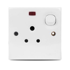 E-Series 5A 3 Pin Round Switch Socket with Neon Price In Pakistan