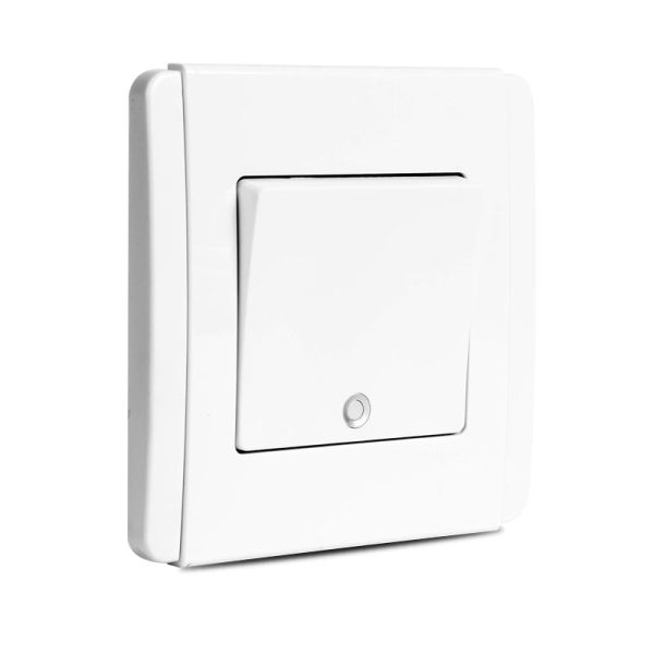 Neo 1 Gang 2 way Switch Vertical White with LED Fluorescent