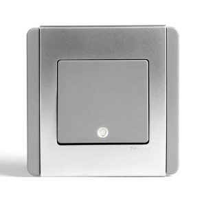 Neo 1 Gang Vertical Switch Grey Silver With Fluorescent price in pakistan