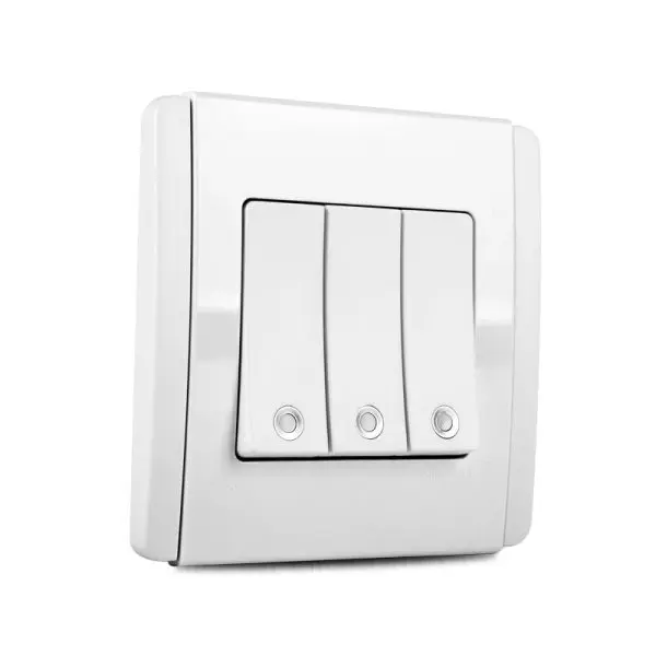 Neo 3 Gang Vertical White With Fluorescent - Image 2