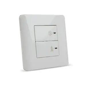 Zencelo 2 Gang Full-Flat Switch with "DND" & "PCU" Symbols Price In Pakistan