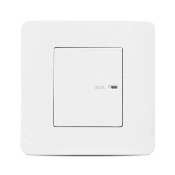 Zencelo 20A 1 Gang Full-Flat Double Pole Switch with Neon price in pakistan
