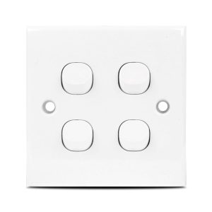 E Series 4 Gang 1 Way Switch