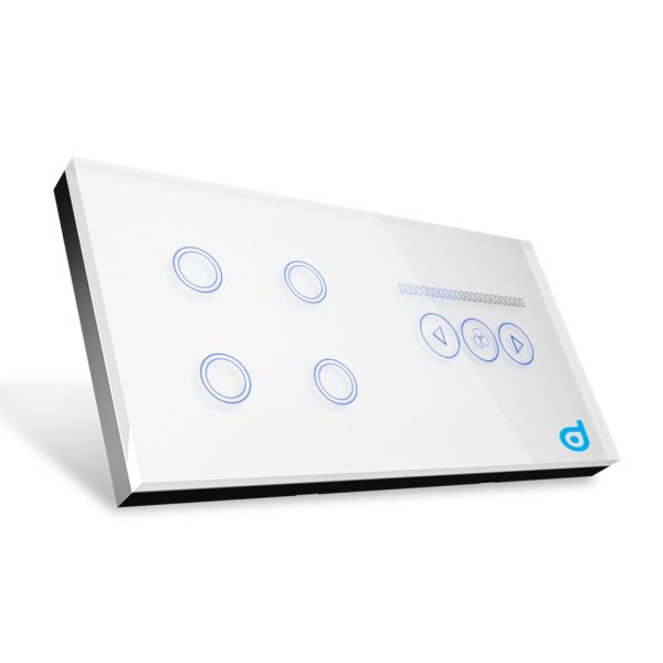 BlueDot Smart Wifi 4 Gang + Fan Dimmer Switch white
