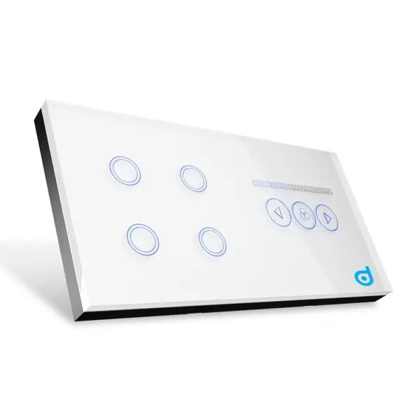 BlueDot Smart Wifi 4 Gang + Fan Dimmer Switch white