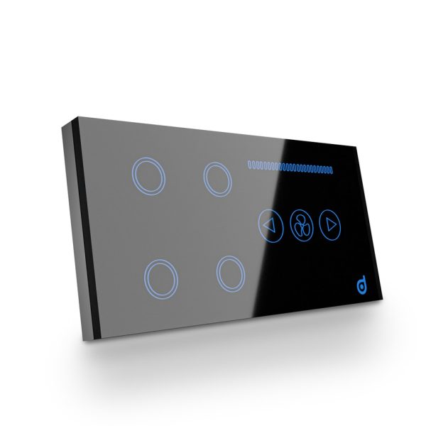 BlueDot Smart Wifi 4 Gang + Fan Dimmer Switch-Black Price In Pakistan